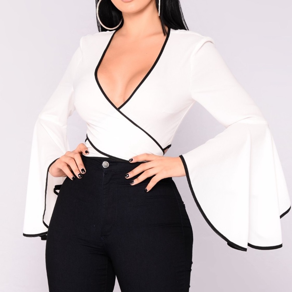 White Bell Sleve Top